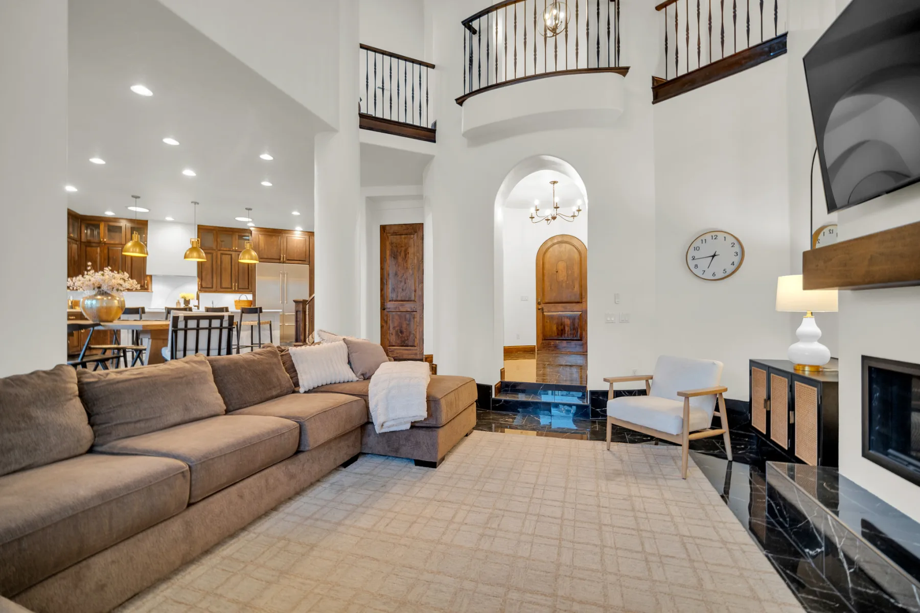 Two-story living room in the Malago residence